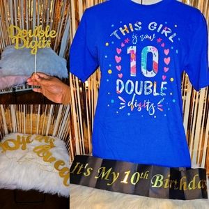 Double Digit Birthday Shirt Bundle Shirt size Large 10/12